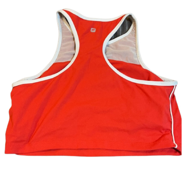 Fabletics Moorea Bra Red White Cropped Longline Workout Athletic Top Bralette - Picture 6 of 9